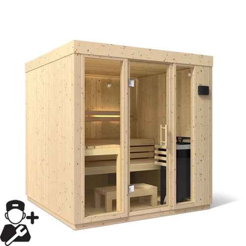 Kohler C1 Indoor Sauna Kit, Scandinavian Spruce, Up to 5 Persons