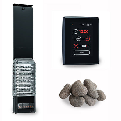 Saunum Air 7 Stainless Steel sauna heater package with AirIQ Wi-Fi control