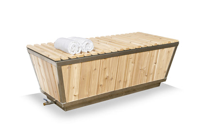 The Polar Plunge Tub by Leisurecraft – Canadian-Made, Cedar Exterior, Stainless Steel or HDPE Interior
