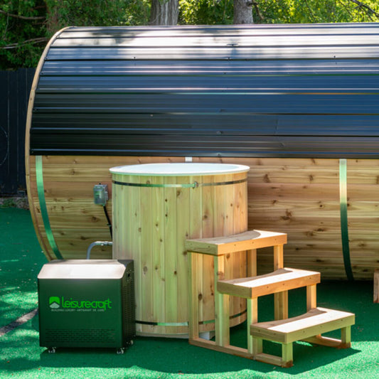 Baltic Cold Plunge Tub by LeisureCraft | 132-Gallon Cedar Barrel Tub