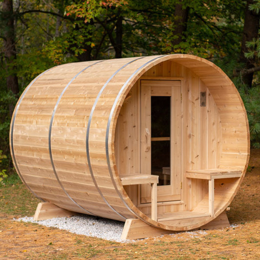 Serenity Barrel Sauna | Canadian Timber Collection Outdoor Cedar Sauna