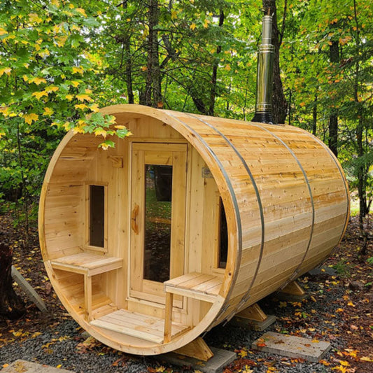 Tranquility Barrel Sauna | Canadian Timber Collection Outdoor Cedar Sauna