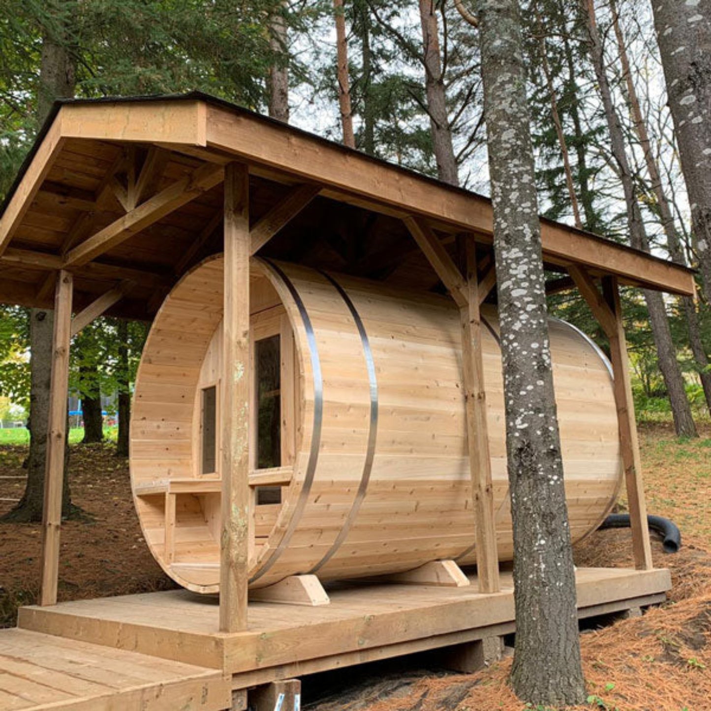 Tranquility Barrel Sauna | Canadian Timber Collection Outdoor Cedar Sauna