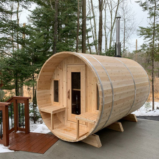 Tranquility Barrel Sauna | Canadian Timber Collection Outdoor Cedar Sauna