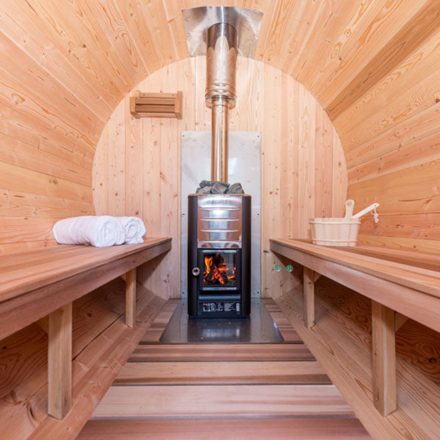 Tranquility Barrel Sauna | Canadian Timber Collection Outdoor Cedar Sauna