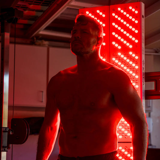 Kala Red Light Quad Panel in a full-body therapy setup