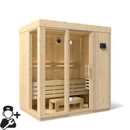 Kohler C1 Indoor Sauna Kit, Scandinavian Spruce, Up to 5 Persons