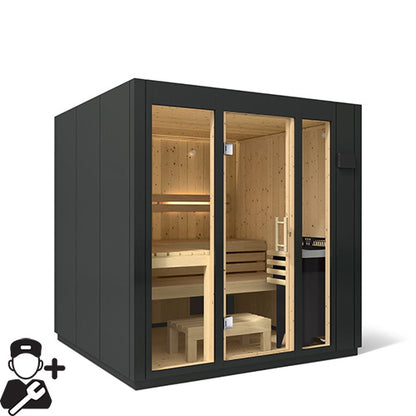 KOHLER C1 Indoor Sauna Kit | Graphite Grey | Up to 5 Persons