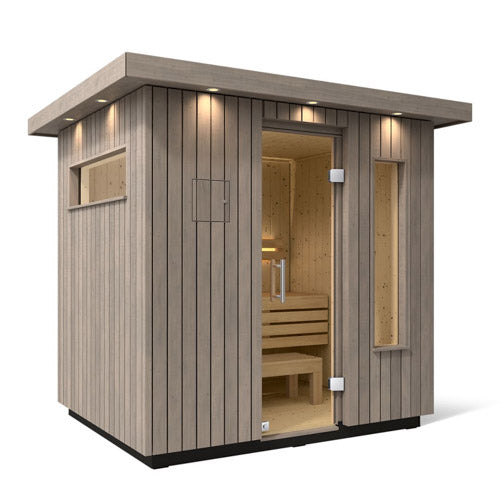 KOHLER C2 Outdoor Sauna Kit | Weathered Grey Spruce | Up to 6 Persons