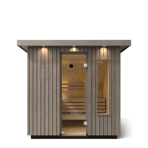 KOHLER C2 Outdoor Sauna Kit | Weathered Grey Spruce | Up to 6 Persons