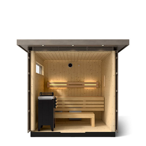 KOHLER C2 Outdoor Sauna Kit | Weathered Grey Spruce | Up to 6 Persons