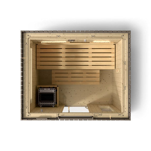 KOHLER C2 Outdoor Sauna Kit | Weathered Grey Spruce | Up to 6 Persons