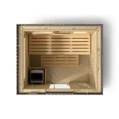 KOHLER C2 Outdoor Sauna Kit | Weathered Grey Spruce | Up to 6 Persons