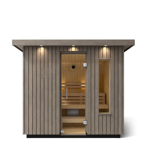 KOHLER C2 Outdoor Sauna Kit | Weathered Grey Spruce | Up to 6 Persons