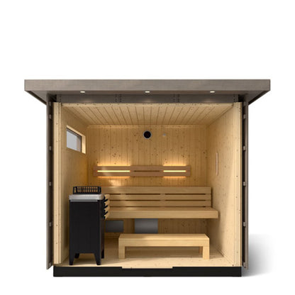 KOHLER C2 Outdoor Sauna Kit | Weathered Grey Spruce | Up to 6 Persons