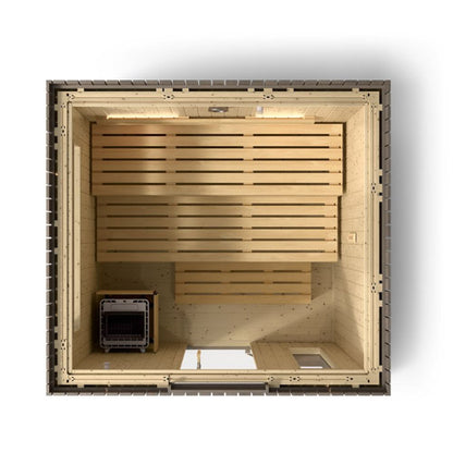 KOHLER C2 Outdoor Sauna Kit | Weathered Grey Spruce | Up to 6 Persons