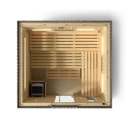 KOHLER C2 Outdoor Sauna Kit | Weathered Grey Spruce | Up to 6 Persons