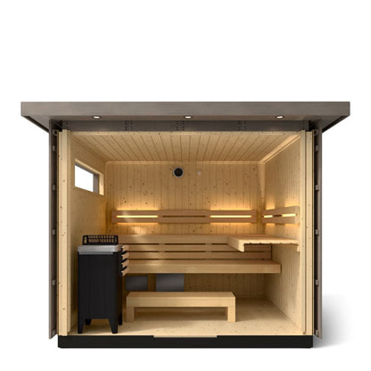 KOHLER C2 Outdoor Sauna Kit | Weathered Grey Spruce | Up to 6 Persons