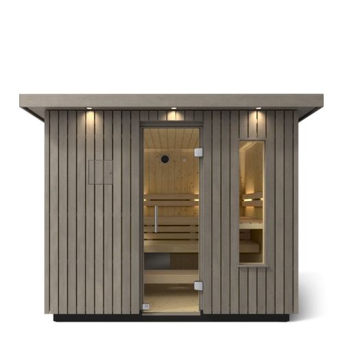 KOHLER C2 Outdoor Sauna Kit | Weathered Grey Spruce | Up to 6 Persons