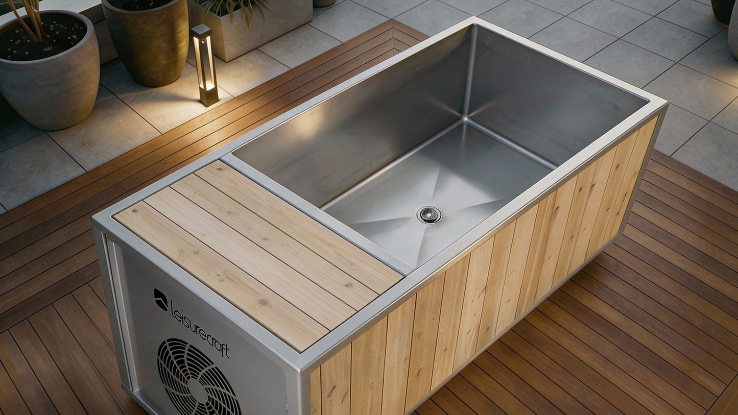 Flow Plunge Tub by LeisureCraft | Integrated Chiller Cold Plunge