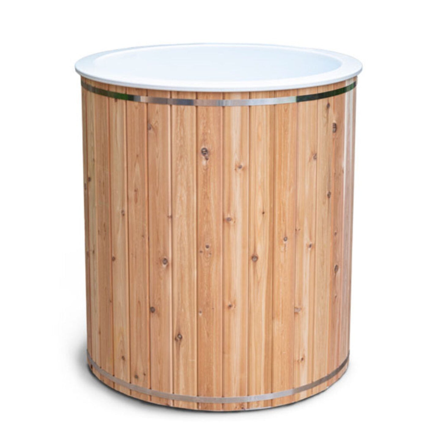 The Baltic Cold Plunge Tub by Leisurecraft – Canadian-Made Cedar Barrel, HDPE Liner, 132-Gallon Capacity