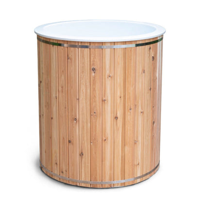The Baltic Cold Plunge Tub by Leisurecraft – Canadian-Made Cedar Barrel, HDPE Liner, 132-Gallon Capacity
