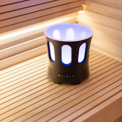 SaunaLife Zone sauna bucket with blue mood lighting