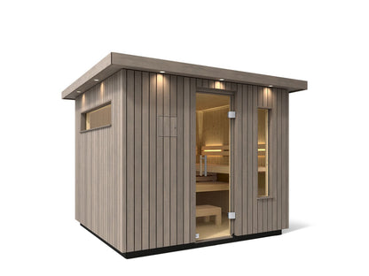 KOHLER C2 Outdoor Sauna Kit | Weathered Grey Spruce | Up to 6 Persons