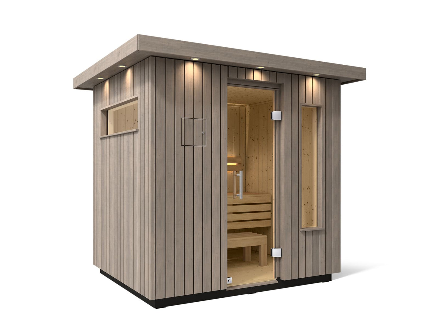 Kohler C2 Outdoor Sauna Kit, Weathered Grey Spruce, Up to 6 Persons