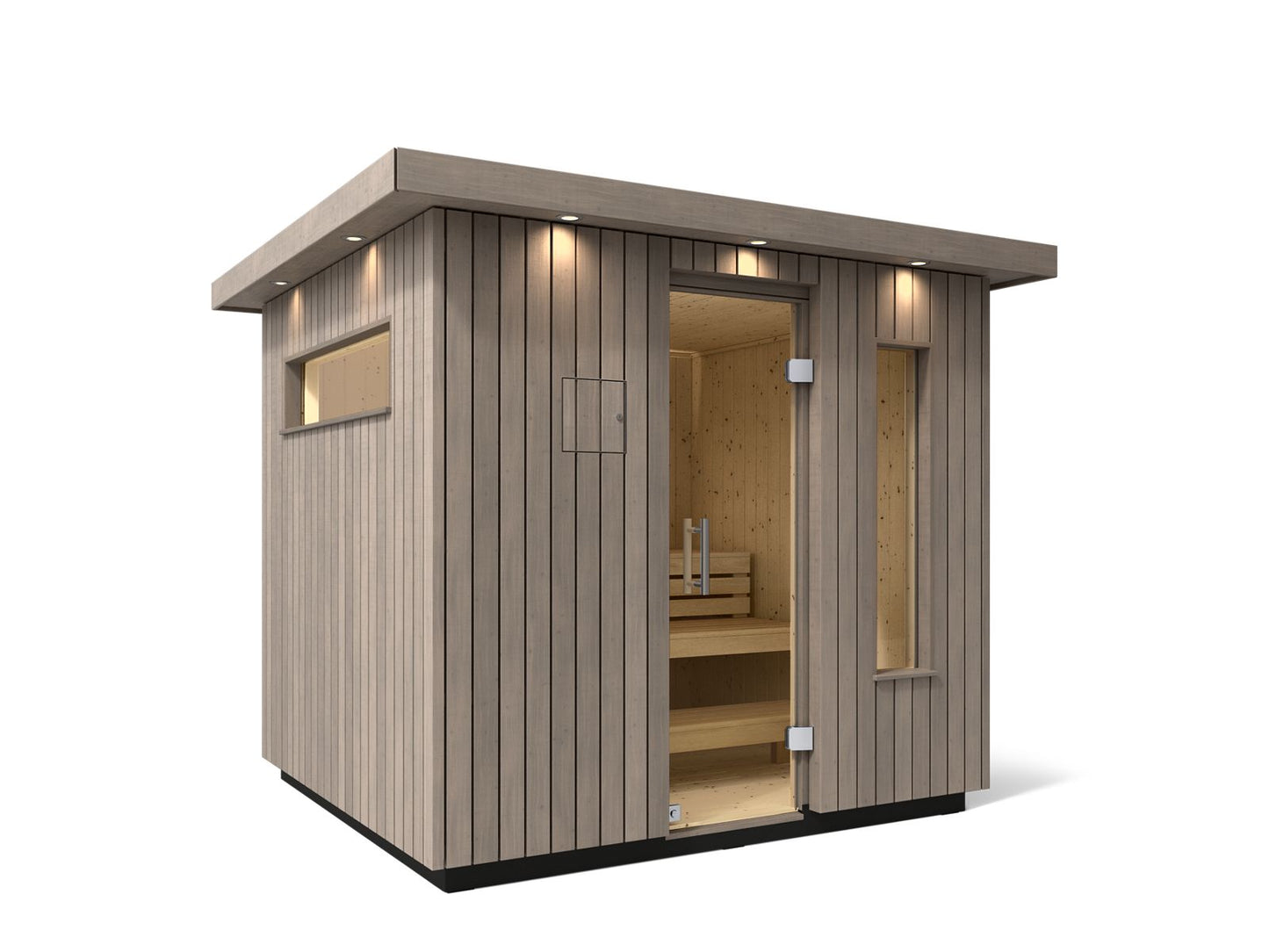 Kohler C2 Outdoor Sauna Kit, Weathered Grey Spruce, Up to 6 Persons