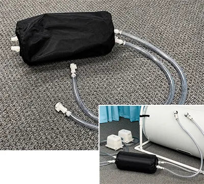 Summit to Sea 2-hole chamber silencer for compatible two-compressor hyperbaric chambers